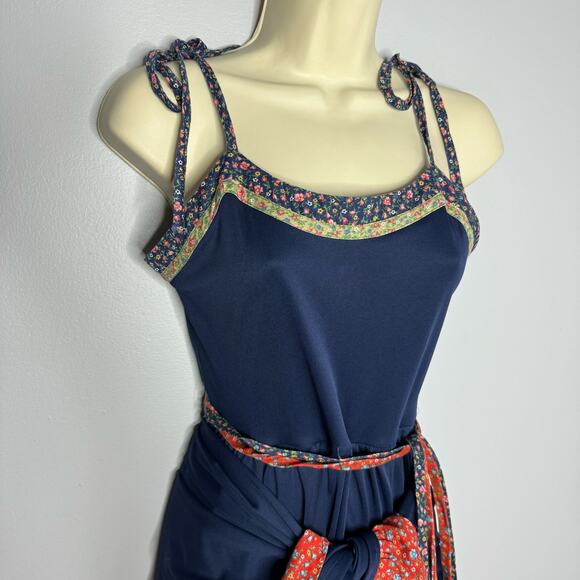 Jody T of California Vintage 70's Prairie Cottage Tier Floral Ruffle Midi Dress - Picture 4 of 16